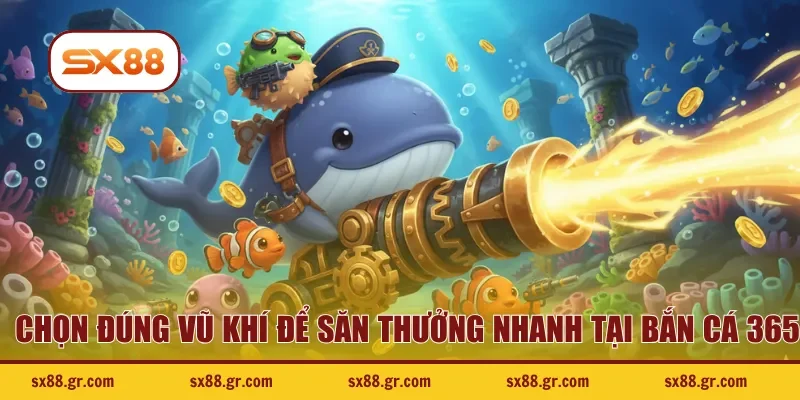 Chọn đúng vũ khí để có thể săn thưởng nhanh tại bắn cá 365