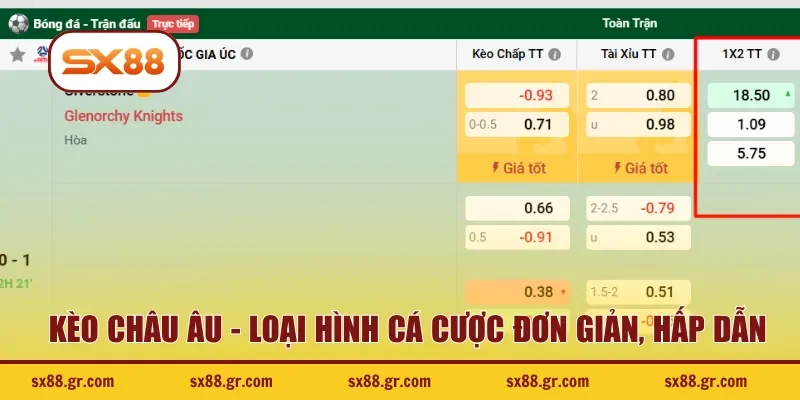 Kèo châu Âu - Loại hình cá cược đơn giản, hấp dẫn